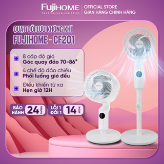 Quạt đối lưu tuần hoàn không khí FUJIHOME CF201 Nhập Khẩu, quạt mát cây đứng 8 chế độ gió điều khiển từ xa, đảo 4 chiều