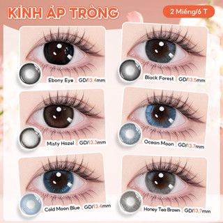 【2 Chiếc/1 Đôi Ebony Eye - Lens Seed 1 Ngày Có Màu Hàng Tháng UV Có Full Độ Lens Cận 6 Tháng Kính Áp Tròng Cận