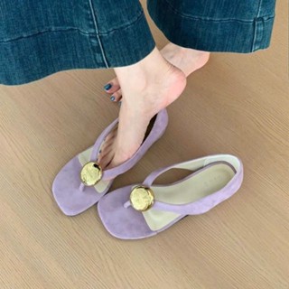 [ HÀNG SẴN] Sandal nữ xỏ ngón đế thấp hở mũi bít gót 5 phân hàng quảng châu cao cấp loại 1