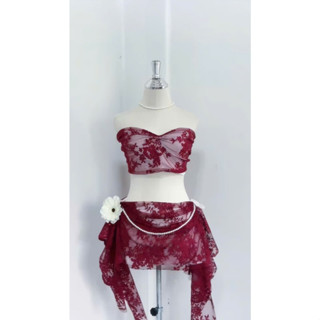 Set Bikini set đi biển 2 món Áo quây Bra lưới Phối váy đính nơ Phong cácH Thái Lanbishop LB34