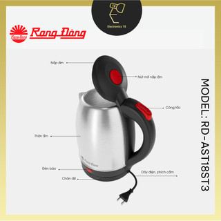Bình Siêu Tốc Rạng đông, Ấm Đun Siêu Tốc, Bình Nấu Nước [1.8L- Inox]