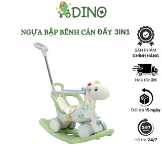 Ngựa Bập Bênh Cho Bé Đa Chức Năng, Cần Đẩy Có Thể Điều Chỉnh Hướng Phù Hợp Trẻ em 1 - 4 tuổi DINO STORE