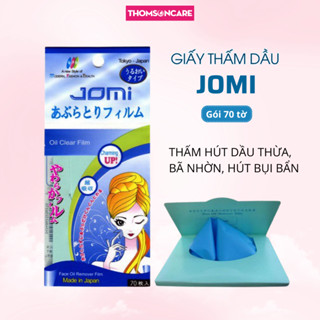 Giấy Thấm Dầu Jomi xanh 70 tờ từ Nhật Bản, phim siêu hút dầu da mặt