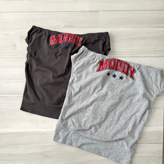 Áo trễ vai bo chun ERRORIST Moody Shoulder Off Xám Đậm/ Xám Nhạt