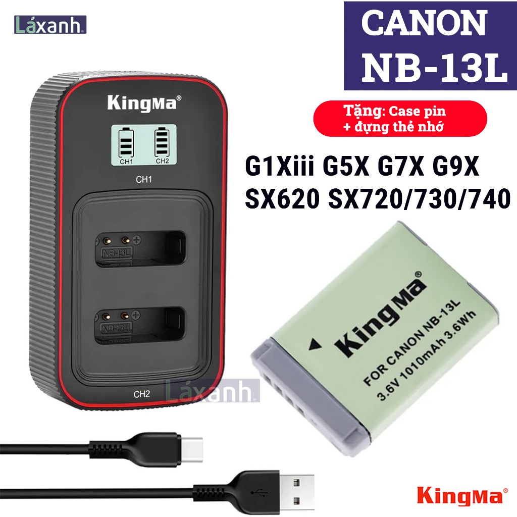 Canon NB-13L | Pin và Sạc máy ảnh Kingma Canon PowerShot G1 G5 G7 G9 SX620 SX720 SX730 SX740 Canon n