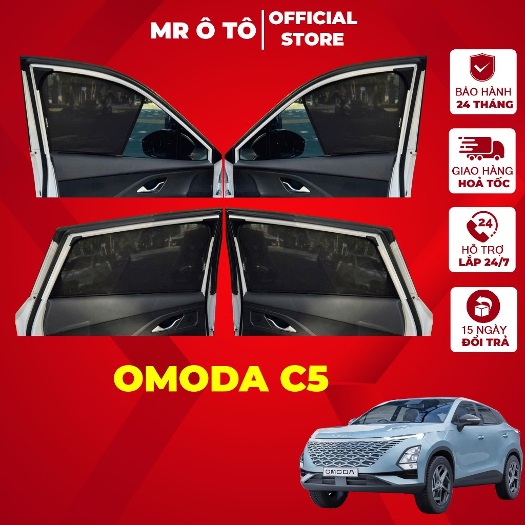 Rèm Che Nắng Xe OMODA C5 Loại 1 MR Ô.TÔ Chống Tia, UV Tia Cực Tím Bảo Hành 2 Năm [ Tặng Khăn Lông Cừ