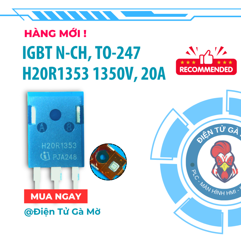 [1 CON] IGBT Bếp Từ H20R1353 1350V, 20A TO-247 Mới Nhập Khẩu