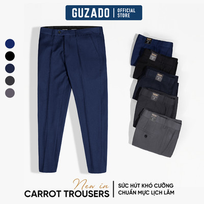 Quần Âu Nam GUZADO Form Carrot Vải Dày Dặn Chuẩn Lịch Lãm Sang Trọng MTR01C