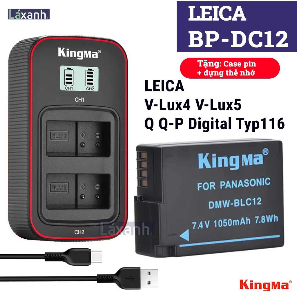 Leica BP-DC12 | Pin và Sạc máy ảnh Leica V-Lux 4 V-Lux 5 Leica Q (Typ 116) Leica Q-P Digital leica b