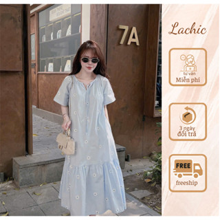  Váy bầu dáng suông hoa nhí dễ thương thiết kế Lachic V85 