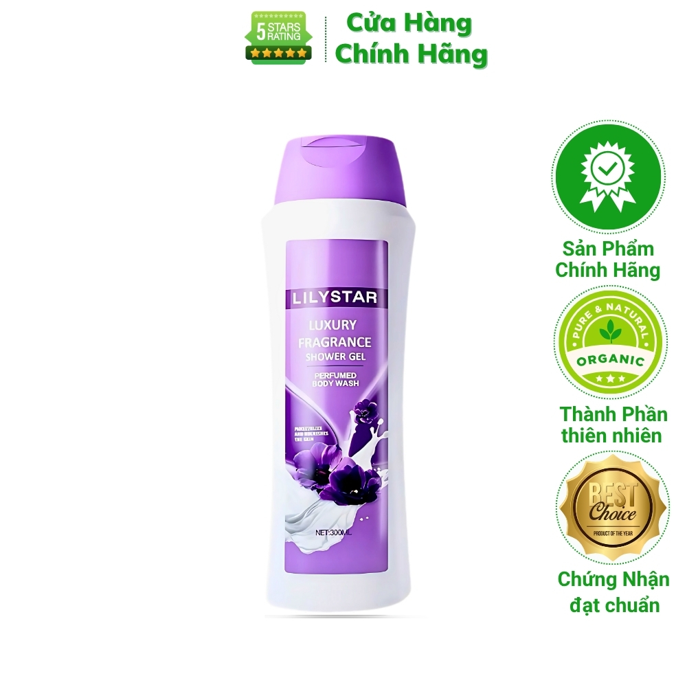 Sữa Tắm Lilystar Chính Hãng 300ml – Sửa Tắm Hương Nước Hoa Thơm Nhẹ Nhàng , Sáng Da Mềm Mịn Cho Nữ