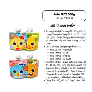 Súp pate Nắp Vặn Cho Mèo Fuye 100G - Thương Hiệu FUYE - Bảo vệ đường ruột -  Thơm ngon - Bổ dưỡng nhiều vị.