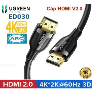  Dây Cáp HDMI 2.0 Ugreen 35172 35174 35175 35176 ED030 60438 60439  4K@60Hz ARC,băng thông 18Gbps  
