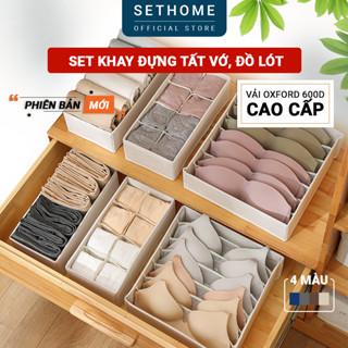  Combo hộp vải SETHOME xếp gọn ngăn kéo đựng tất vớ áo lót đồ lót quần áo ngủ váy ngủ gấp gọn 