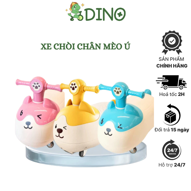 Xe Chòi Chân Hạt Đậu Hình Mèo Đủ Màu Cho Bé  Xe Củ Lạc Cho Bé Trai Gái 1 2 3 4 Tuổi Có Đèn Nhạc