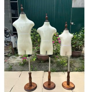 Manocanh trẻ em, size 1-6 tuổi, chân đế gỗ tự nhiên màu nâu, thân nhựa bọc vải chắc chắn hàng loại 1