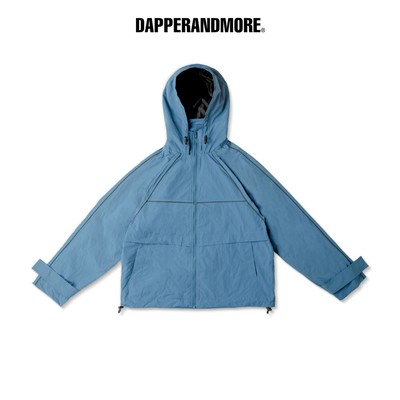 Áo Khoác Gió DAPPERANDMORE "BASIC LINE WINDBREAKER JACKET" Vải Dù 2 Lớp Đính Tag Kim Loại - Xanh Dương