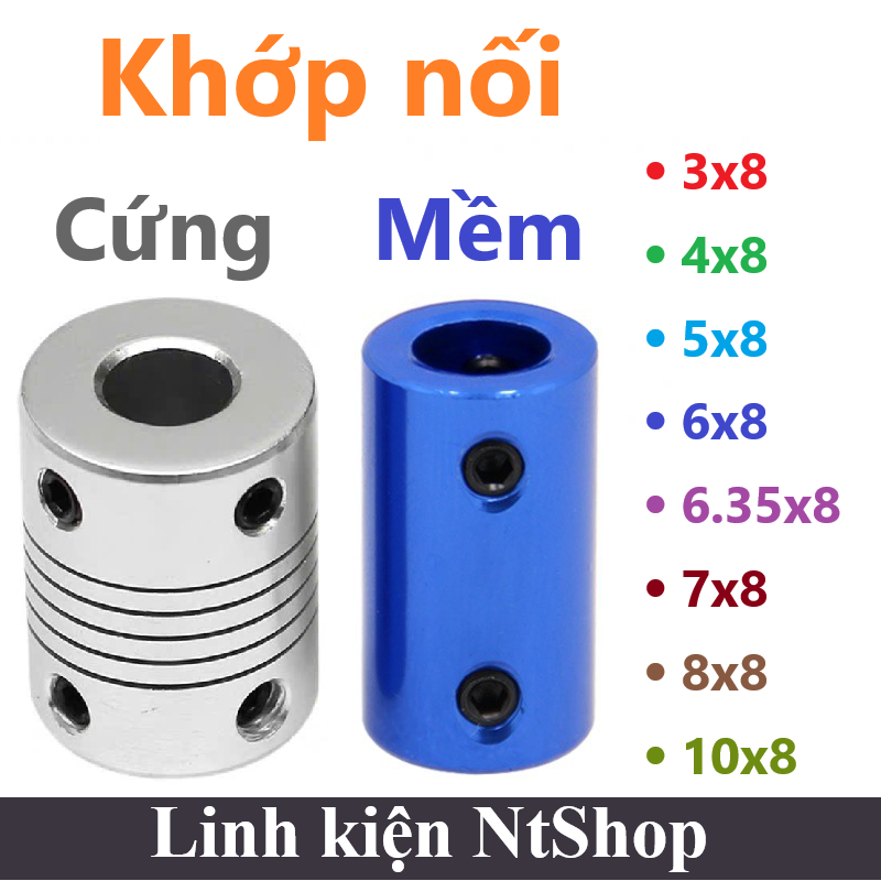 Khớp nối mềm D90-L25 / cứng D14-L25 3-8 / 4-6 / 4-8 / 5-8 / 6-8 / 6.35-8 / 7-8 / 8-8 / 9-8 / 10-8