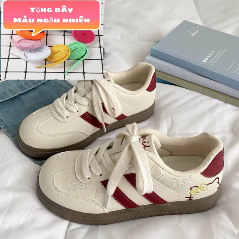 Giày nữ Sneaker KITTY 2 vạch đế cao 3cm, kiểu dáng trẻ trung, cá tính Hàng QCCC.
