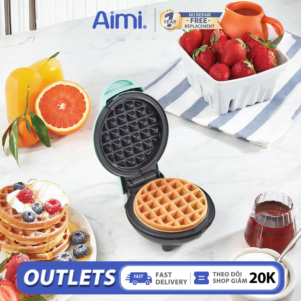 Máy làm bánh waffle - Bữa sáng cho trẻ em Hoạt động dễ dàng - Bảo hành 12 Tháng Máy ăn sáng Light Fo
