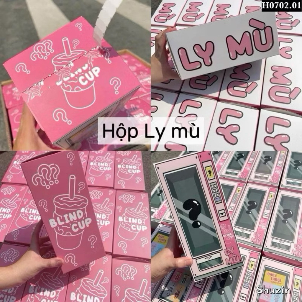 Ly Nhựa Blindcup BABY THREE - Túi Mù/Hộp Mù Ngẫu Nhiên - Ly nhựa in 3D Có Nắp Kèm Ống Hút