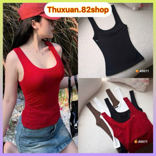 Áo thun ba lỗ ôm thắt eo dáng dài nhiều màu basic | Áo ba lỗ trơn bản to - Áo thun ôm body nữ đơn giản form dài