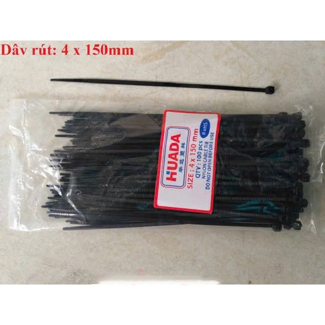 Dây rút màu đen 4x150mm