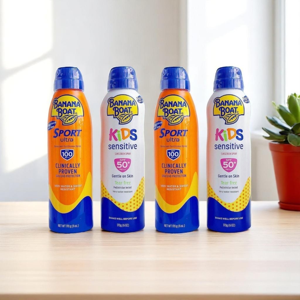 Xịt chống nắng BANANA BOAT SPORT SPF 65 (Mẫu mới 2026), BANANA BOAT KID SPF 50 - Chai lớn 170g