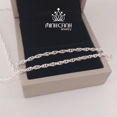 Vòng Cổ Bạc Trẻ Em Mắt Xích Xoắn Kép - Minh Canh Jewelry