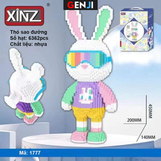Lắp ráp mô hình bearbrick thỏ đa sắc xinz cỡ lớn 45cm đồ chơi xếp hình trẻ em nanoblock Đồ chơi lắp ráp cho bé