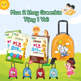 [2Thùng Tặng 1Vali Ngẫu Nhiên] Thùng 24 Hộp Sữa dinh dưỡng Greenbia Kids More Tăng Chiều Cao Cho Bé - Hộp 150ml