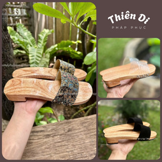 Guốc gỗ nữ Thiên Di 3 phân phong cách Nhật – dép gỗ mộc truyền thống mặc áo dài đồ lam
