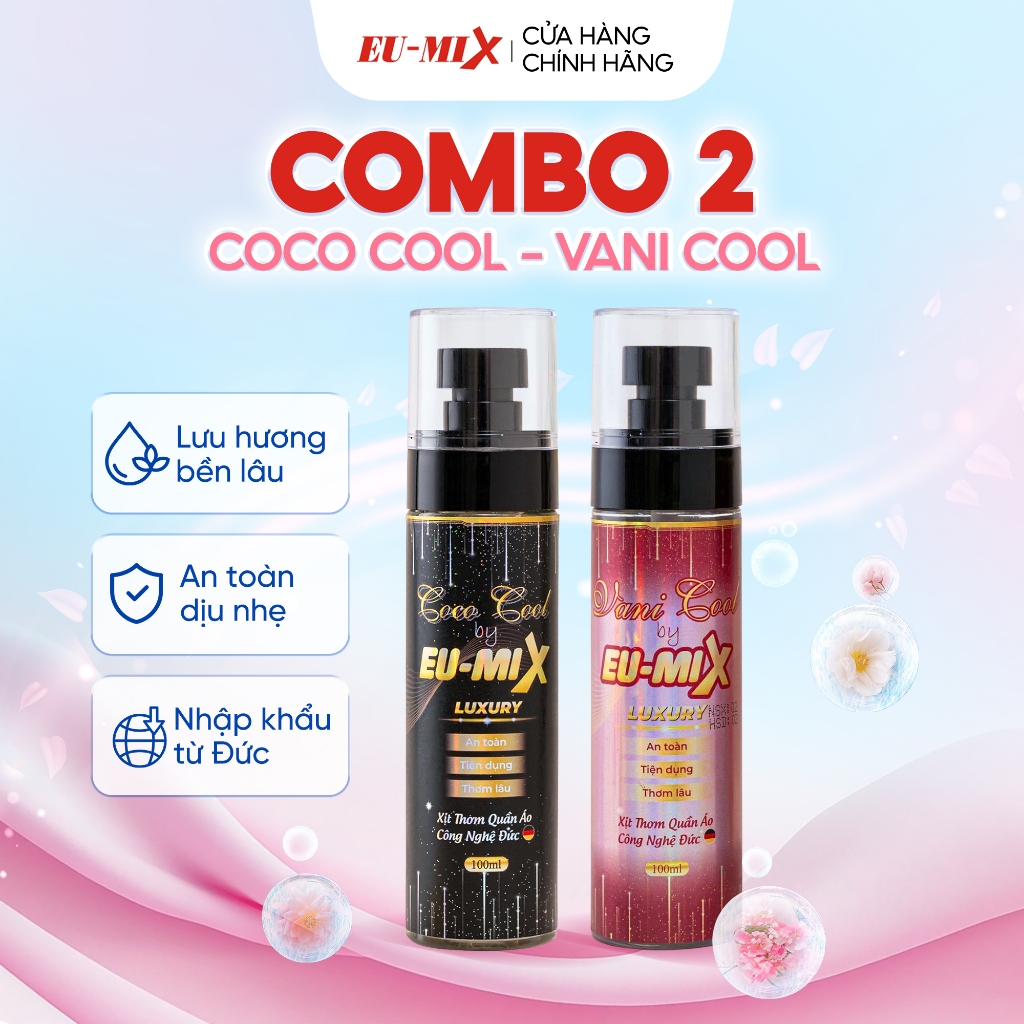 COMBO 2 Xịt thơm quần áo hương nước hoa,lưu hương lên đến 8 tiếng | Eu Mix