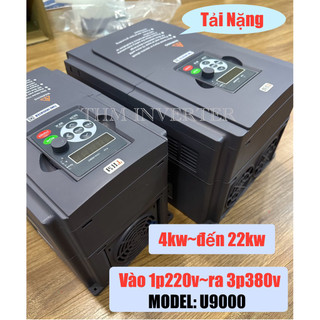 Biến Tần Mới Tải Nặng U9000, Hàng Mới. Vào 1p220v/3p380v~Ra 3p380v. Từ 2.2kw, 3.0kw~đến 15kw, 22kw. Bảo Hành Chính Hãng.