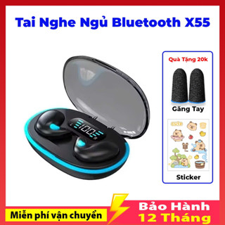 Tai Nghe Ngủ Bluetooth X55, Tai Nghe Không Dây X55 Pro Mẫu Mới Mỏng Nhẹ Nằm Ngủ, Micro Tích Hợp ,Tặng bao tay