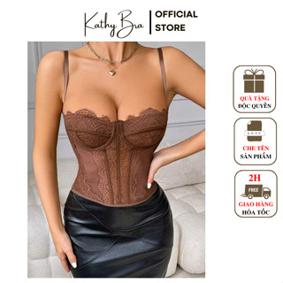 A22 [LÙI SIZE] Áo Corsét Ren Định Hình KATHY BRA Có Gọng Không Mút Mix Đồ Xinh