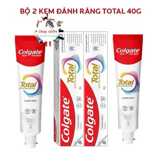 Bộ 3 kem đánh răng Colgate Total Clean Mint Bạc Hà Sạch Sâu Bảo Vệ Răng 40gx3 sz Mini
