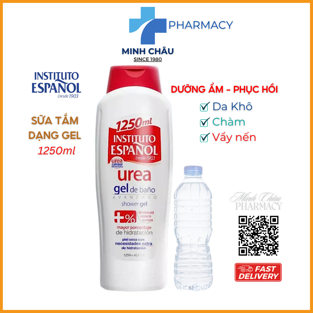 Gel tắm dưỡng ẩm Instituto Espanol Urea 1250ml, làm mềm da, cấp ẩm, dịu nhẹ, an toàn cho cả gia đình