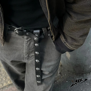(Có sẵn) AOE STUDIO - Thắt lưng bản nhỏ nam nữ Y2K chất da PU cao cấp họa tiết ngôi sao phong cách Punk Gothic Hàn Quốc