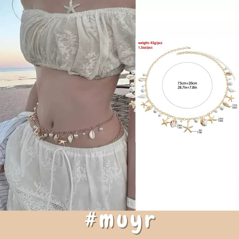 [Sẵn] Lắc Eo ĐI BIỂN MÙA HÈ mix CHARM SÒ SAO ỐC Màu Trendy