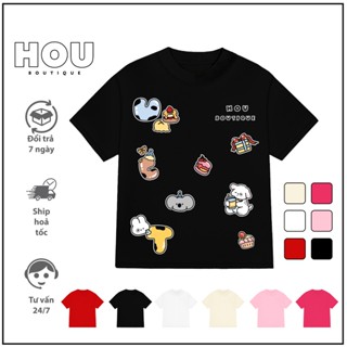 Áo thun nữ Babytee Patten Cartoon HOU Basic 100% Cotton 250gsm Cổ Tròn Women Top AT62
