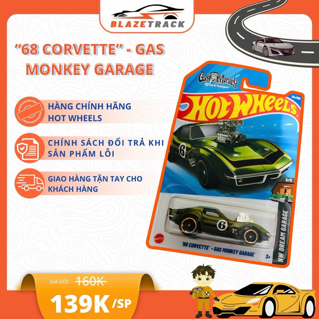 Hot Wheels ’68 Corvette – Gas Monkey Garage – Phiên bản 2025