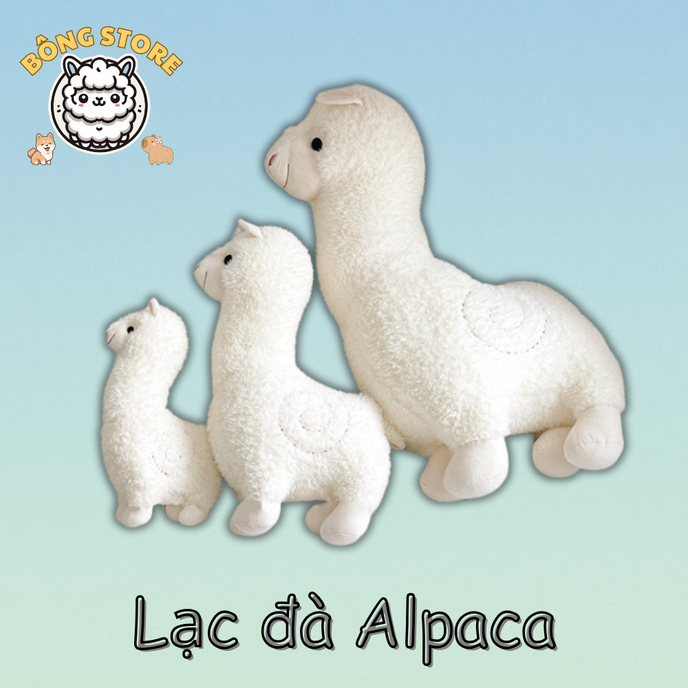  Gấu bông Lạc Đà Alpaca màu trắng dễ thương mềm mại đáng yêu Thú nhồi bông cao cấp Quà tặng Gấu Bông Cute - Bông Store 
