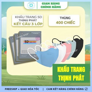 [THÙNG 400 Cái] Khẩu Trang 5D Thịnh Phát Chính Hãng Vải 3 Lớp Kháng Khuẩn Lọc Bụi Mịn Chống Tia UV