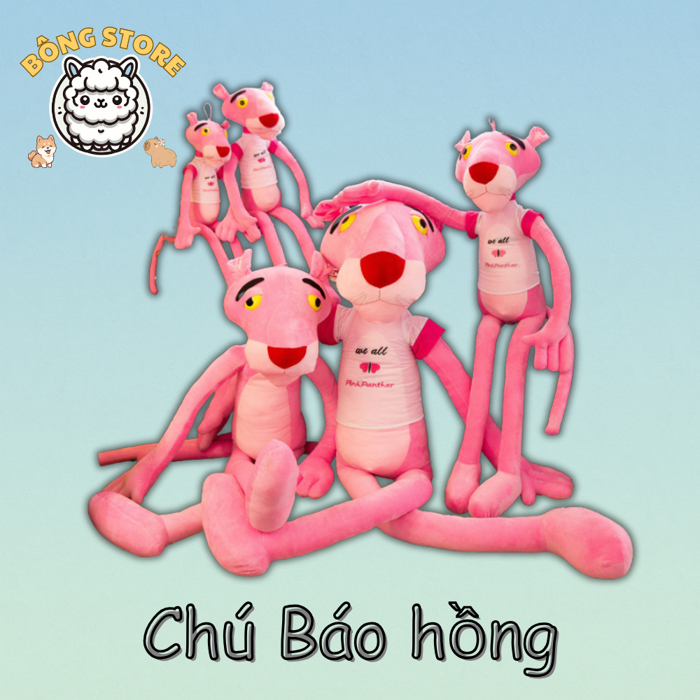 Gấu bông Báo Hồng chú báo mặc áo dễ thương mềm mại đáng yêu Thú nhồi bông cao cấp Quà tặng Gấu Bông Cute - Bông Store