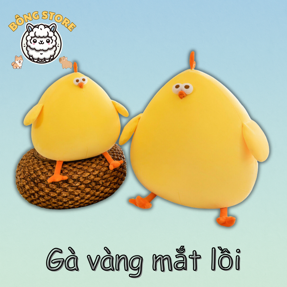 Gấu bông Gà Vàng Béo Ú Nu gà con dễ thương mềm mại đáng yêu Thú nhồi bông cao cấp Quà tặng Gấu Bông 