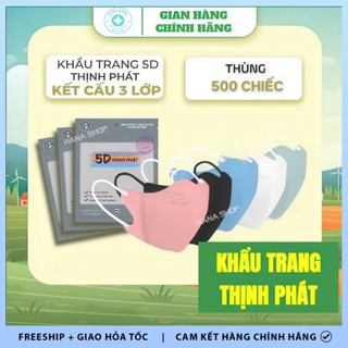 [THÙNG 500 Cái] Khẩu Trang 5D Thịnh Phát Chính Hãng Vải 3 Lớp Kháng Khuẩn Lọc Bụi Mịn Chống Tia UV