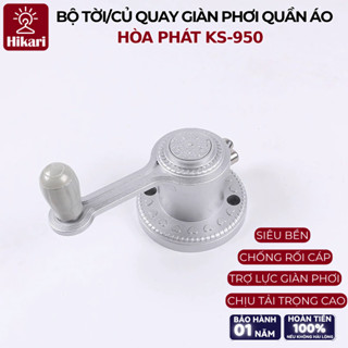 Bộ Tời Giàn Phơi Quần Áo Thông Minh KS-950 | Củ Quay Tay Hòa Phát, Chống Rối Cáp, Hợp Kim Nhôm, Chịu Tải 55kg
