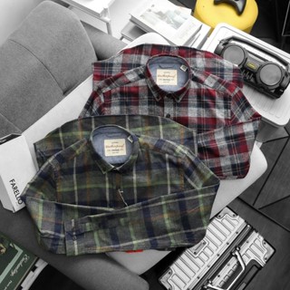 Áo sơ mi tay dài nam thu đông vải dạ xuất dư form suông - 3bros