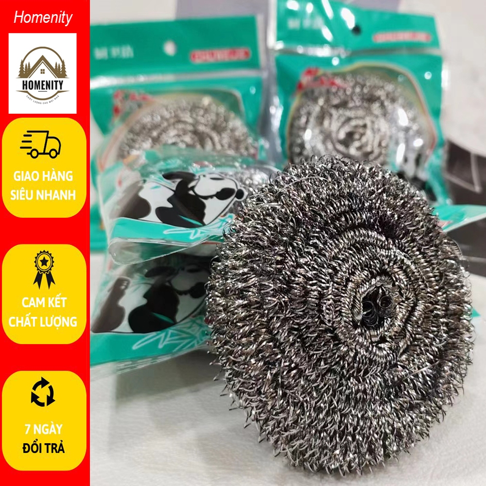 Miếng Cọ Rửa Xoong Nồi Bùi Nhùi Thép - Bùi Nhùi Thép Miếng To Cọ Rửa Xoong Nồi Bồn Rửa Bát Đa Năng